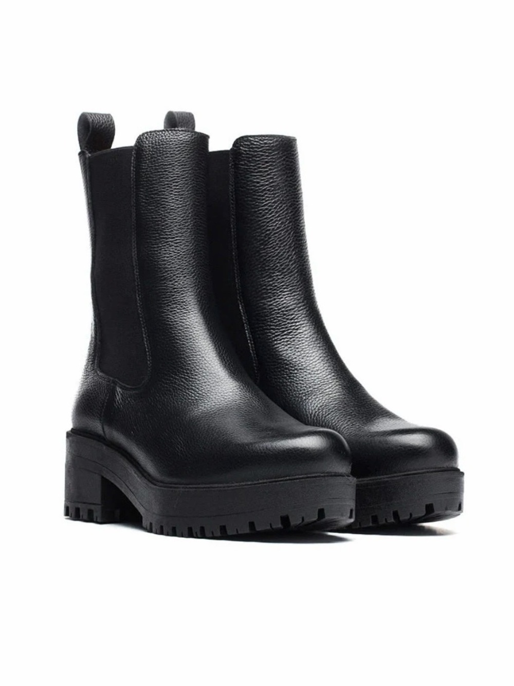 Classic Black Chelsea Platform Ankle Boots